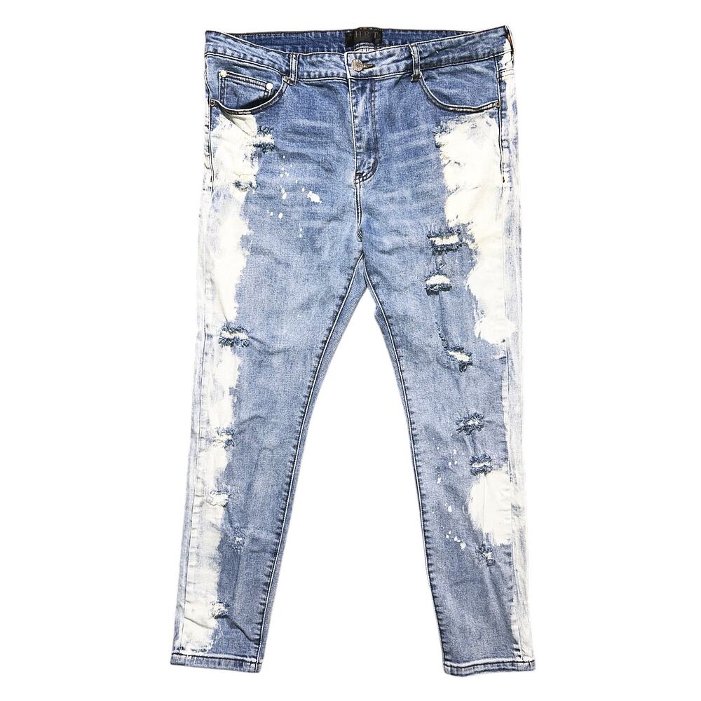 THRT Dreamer Distressed High-Rise Straight Leg Stretch Jeans Men's 40X30